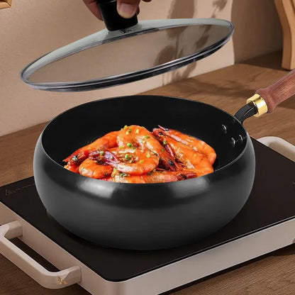 Big belly pot, handmade forging, small frying pan, mini small iron pot, uncoated, non stick, household cooking iron pot