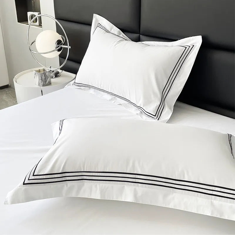 Nordic Style Pure Cotton Duvet Cover Hotel-Grade 100% Cotton Queen King Size Quilt Cover Sheet Pillowcases High-End Bedding Set