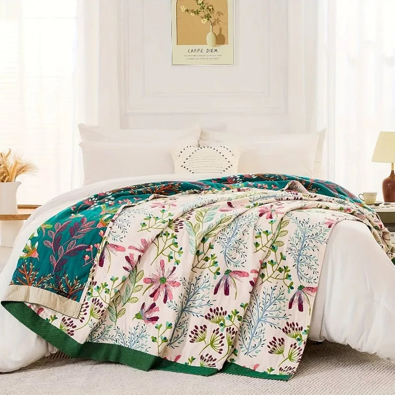 Extra Large Cotton Towel Blanket Summer Cool Breathable Bed Sheet Sofa Cover Office Nap Thick Gauze Throw All Season Multi Use