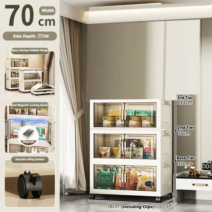 Multi-specification Large Capacity Storage Cabinet with Open Door Multifunction Foldable Closet Organizer Sundries Cabinet