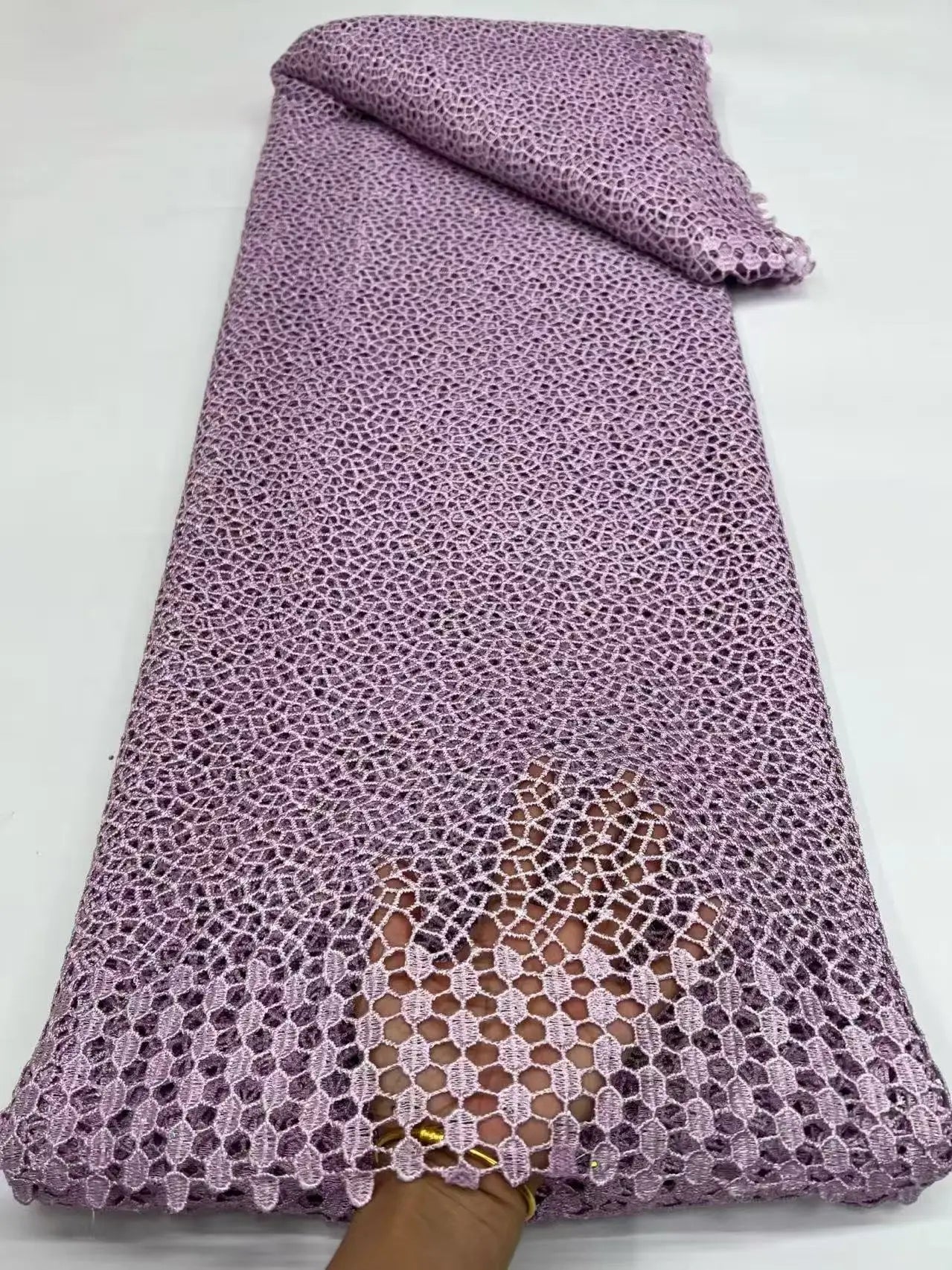luxury African Guipure Cord Lace Fabric 2026 High Quality Nigerian Water Soluble Lace Fabrics 5 Yards For Wedding Dresses Party