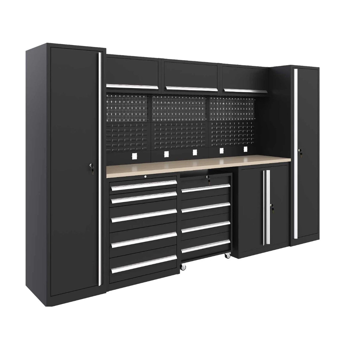 Sturdy Metal Tool Storage Cabinets: Drawer + Single/Double Door Units For Organizing Mechanic Tools In Workshops/Garages