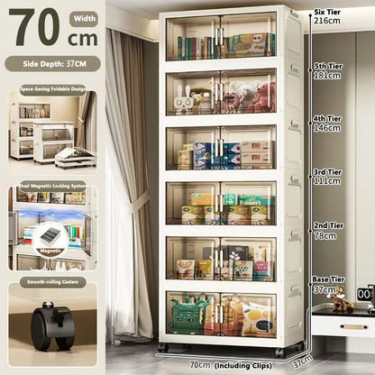 Multi-specification Large Capacity Storage Cabinet with Open Door Multifunction Foldable Closet Organizer Sundries Cabinet