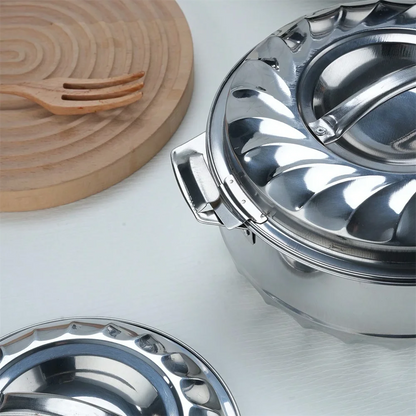 Lily double-layer insulated pot, made of stainless steel, four-piece set, different sizes, for home kitchen and dining table