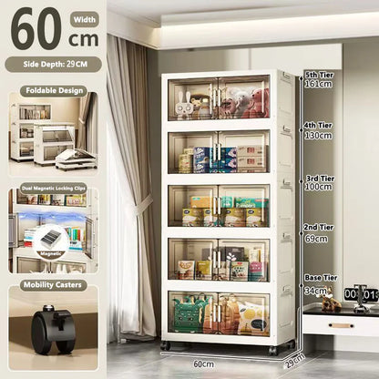 Multi-specification Large Capacity Storage Cabinet with Open Door Multifunction Foldable Closet Organizer Sundries Cabinet