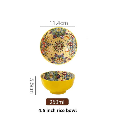 Ceramic Tableware Set Rice Bowl Serving Plate Creative Cutlery Soup Plate Noodle Handle Bowl Sauce Dish Steak Salad Fruit Plate