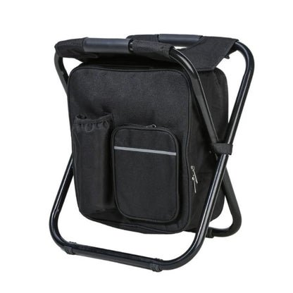 Outdoor Folding Portable Stool with Insulated Cooler Bag Dual-shoulder Straps for Camping Hiking Fishing Camping Sketching Seat