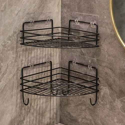 Bathroom storage rack Triangle storage rack Shower corner wash basin wall mounted skincare product storage rack household items