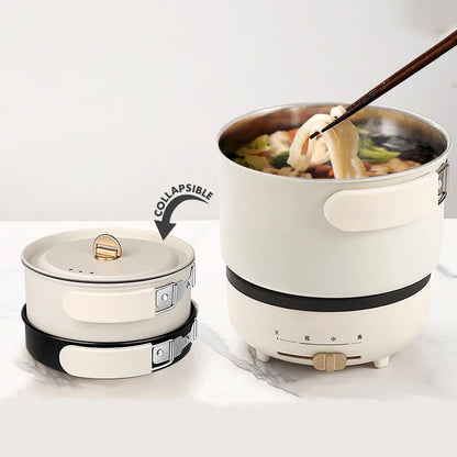 1.2L Folding Electric Cooking Pot Multifunctional Electric Hotpot Portable Travel Multicooker Split Type Pots Nonstick Pans 220V