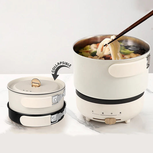 1.2L Folding Electric Cooking Pot Multifunctional Electric Hotpot Portable Travel Multicooker Split Type Pots Nonstick Pans 220V