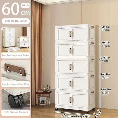 Storage Cabinet No Installation Required Organization Cabinet for Babies and Children Clothes Organizer Box Snack Plastic Foldable