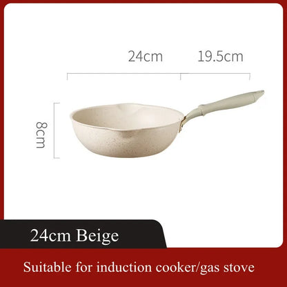 Durable Non-Stick Deep Wok Pan Frying Pan Maifan Stone Home Steak Pancake Cooking Pots Skillet Saucepan Kitchen Cookware Utensil