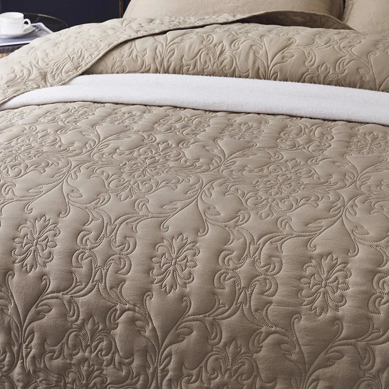 Solid Color Plant Jacquard Bedspread Quilted Bed Covers Bedspread Large Size Coverlet for Bed 220x240/240x250cm
