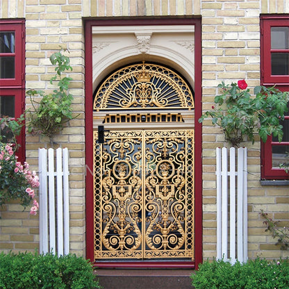 Arabic Style Door Sticker Self Adhesive Wallpaper Living Room Bedroom Decor Muslin Style Decal Door Cover Home Design Decoration