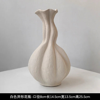 Livetai Wabi-Sabi Handmade Ceramic Vase, Organic Artistic Flower Pot for Living Room, Study & TV Console, Modern Boho Decor