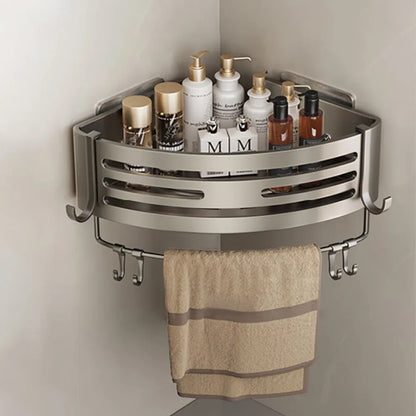 Elevated Bathroom Storage Rack Triangular Toilet No Drilling Corner Shower Hanging Shelf Wall Mounted Bathroom Accessory