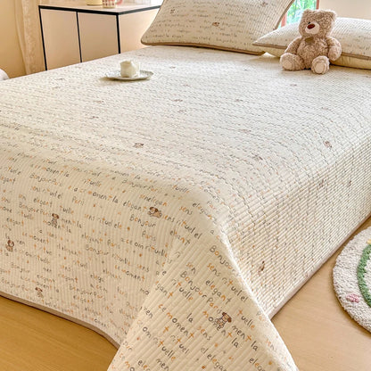 Bonenjoy 1pc Bedspread 100% Cotton Bed Cover Quilted Bed Linen Skin-friendly Bedsheet покрывало на кровать (No Pillowcase)