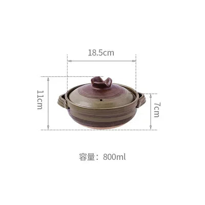 1 Pcs Ceramic Casserole Japanese Style Black Small Pot Clay Saucepan Home Kitchen Cookware Cooking Supplies Kitchen Pot Soup Pan