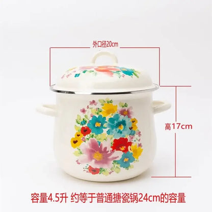 Enamel Thickened Soup Pot Boiling Noodles Boiling Water Stew Pot Household Kitchen Cookware Soup Stock Pot
