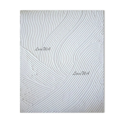 Pure White Textured Abstract Oil Painting Modern Simple And Elegant Wall Picture For Restaurant Framless Home Decoration Piece