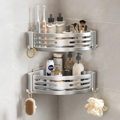 Elevated Bathroom Storage Rack Triangular Toilet No Drilling Corner Shower Hanging Shelf Wall Mounted Bathroom Accessory