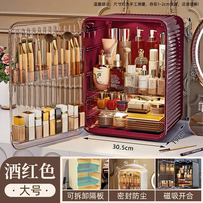Cosmetic storage box desktop dustproof light luxury storage large capacity multi-layer skin care product storage rack