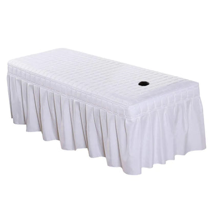Thick Quilting Bed Skirt Beauty Salon Massage Plaid Bed Cover Sheet Skin-Friendly SPA Bed Full Cover with Hole Sabnanas, 1pcs