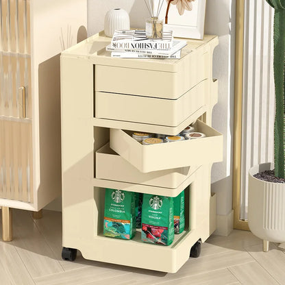 Rotating Storage Cabinet Home Storage Bedside Cabinet Large Capacity Floor-standing Snack Cabinet
