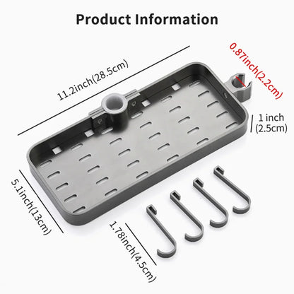Aluminum Shower Storage Holder Rack Organizer Bathroom Shelf Shampoo Tray Stand No Drilling Floating Shelf For Wall Household It