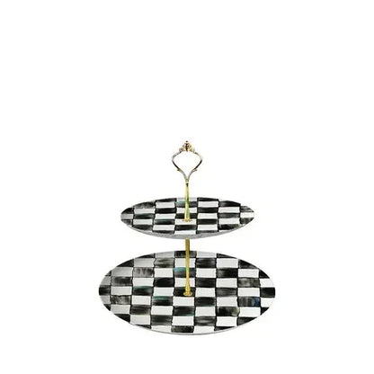 Glazed Western-style Dishes Creative Black-and-white Lattice Wedding Banquet Bone China Plate Flat Ceramic Tableware Vajillas
