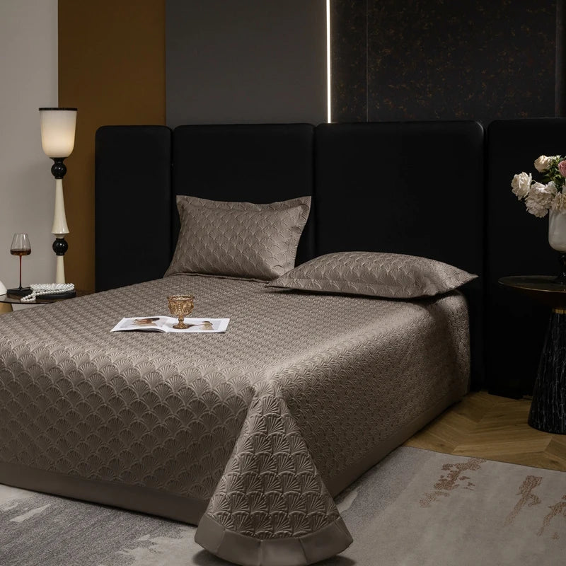 3Pcs Luxury Lyocell Cotton Soft Silky Embossing Quilted Bedspread, Bed Cover, Mattress Topper Coverlet, Bed Sheet, Pillowcases