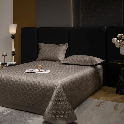3Pcs Luxury Lyocell Cotton Soft Silky Embossing Quilted Bedspread, Bed Cover, Mattress Topper Coverlet, Bed Sheet, Pillowcases