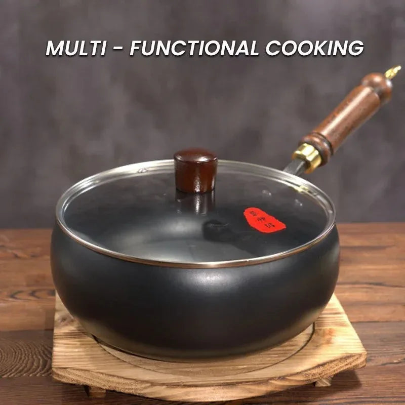 Easy to cook cast iron skillet cast iron pot keep warm Stirfry boil and simmer No picky pots and pans chrome Health Household