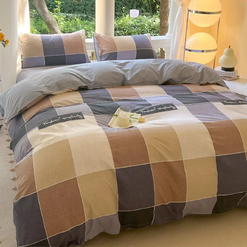 Kawaii Bear Printed Bed Set Floral Duvet Cover Pillowcase Bedding Set Cute Dog Bed Linen Sheet Quilt Cover Full Queen King Size