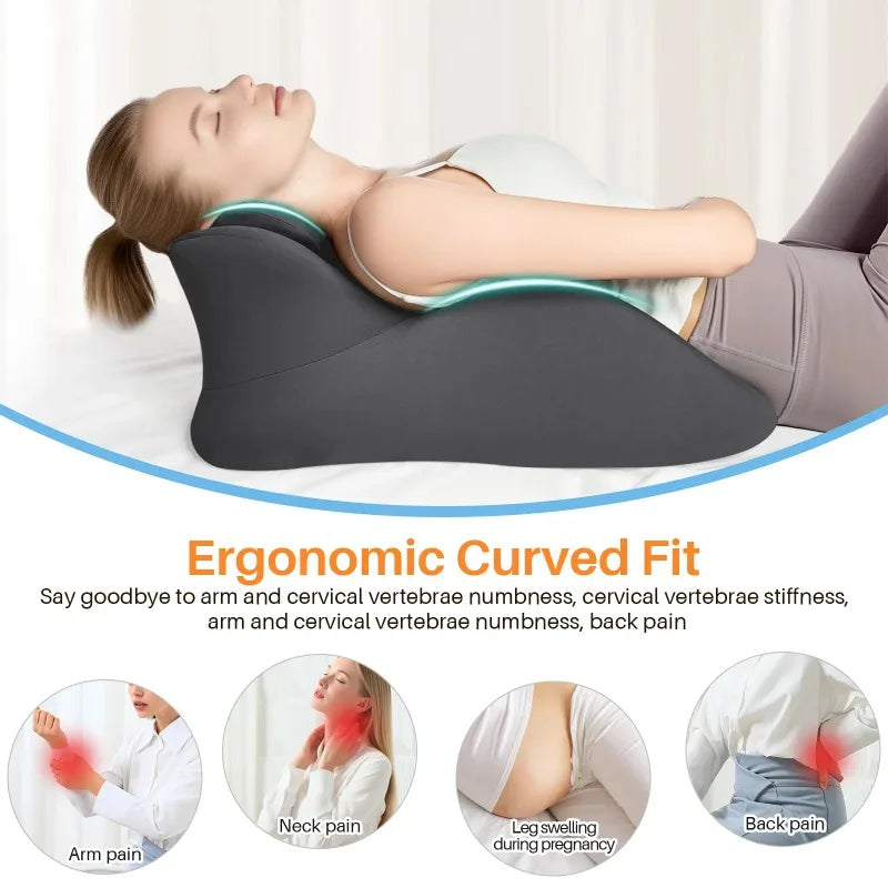 Wedge Pillow Memory Foam Ergonomic Prone Pillow with Removable Cover Couple Bed Pillow for Body Pain Relie Multi-Positional
