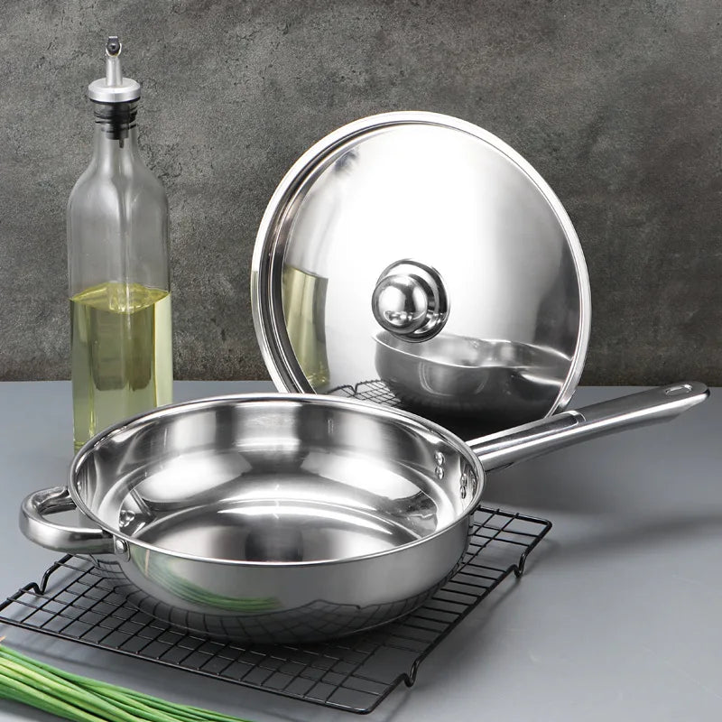 Ten-Piece Stainless Steel Cookware Set Non-Stick Portable Soup Pots Milk Pans Frying Pans For Cooking And Travel