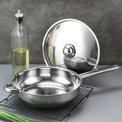 Ten-Piece Stainless Steel Cookware Set Non-Stick Portable Soup Pots Milk Pans Frying Pans For Cooking And Travel