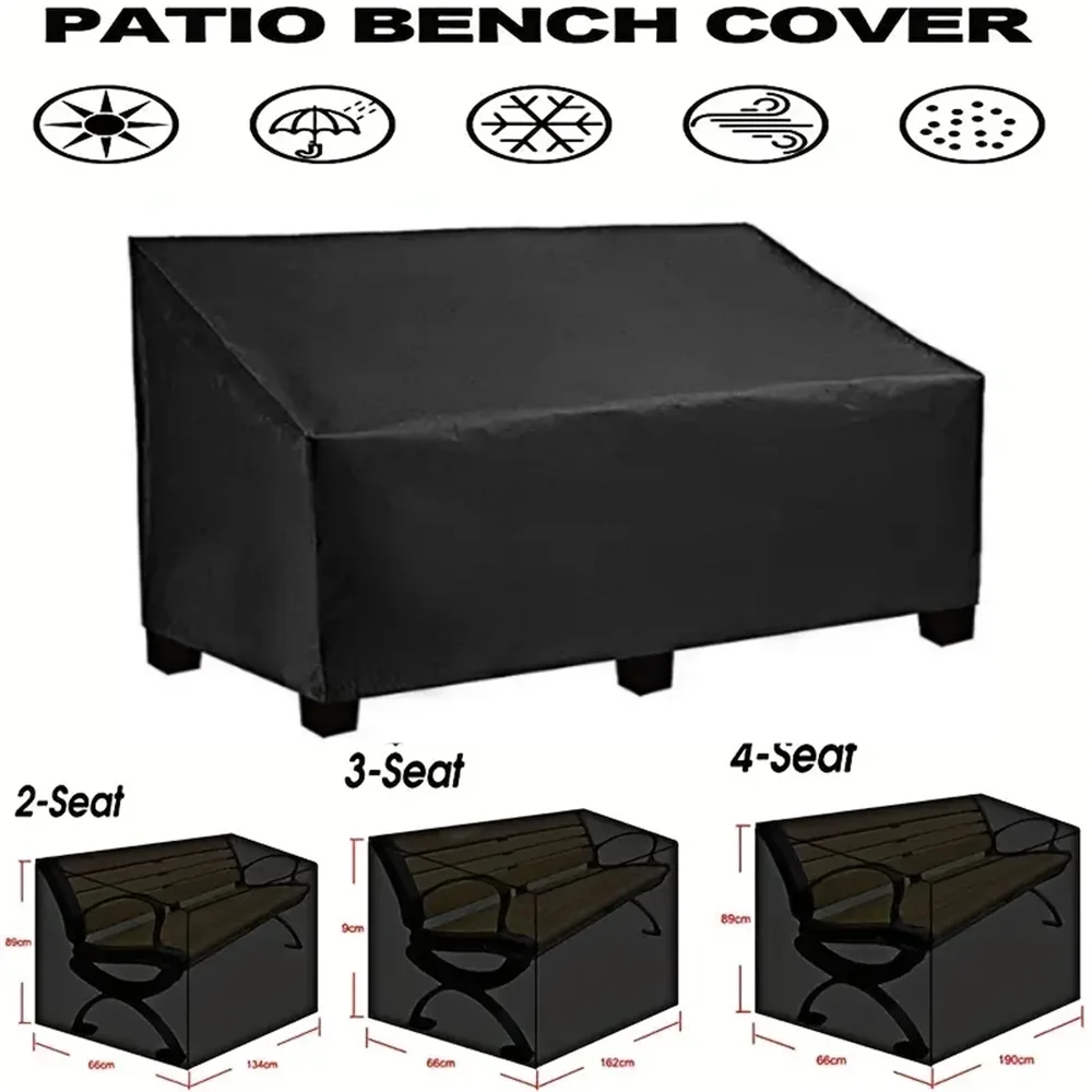 Heavy-Duty Waterproof Garden Bench Cover - Uv & Tear Resistant, Windproof Oxford Fabric For Outdoor Furniture Protection