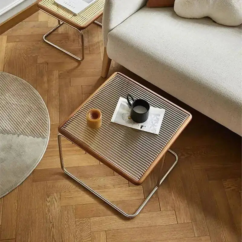 New 2023 Ins Style Household Living Room Tea Table Modern Simple Vine Center Stainless Steel Dressing Tea Table DropShipping