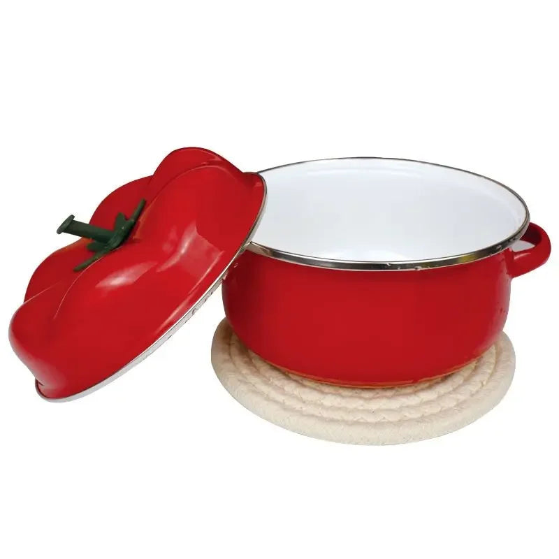 Enameled Saucepan Household Kitchen Cookware Cooking Noodle Stew Soup Boiling Water Pot