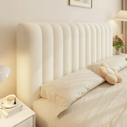Solid Color Quilted Bed Headboard Cover All-inclusive Thicken Velvet Head Cover for Curvy Anti-dirt Bed Backrest Cover