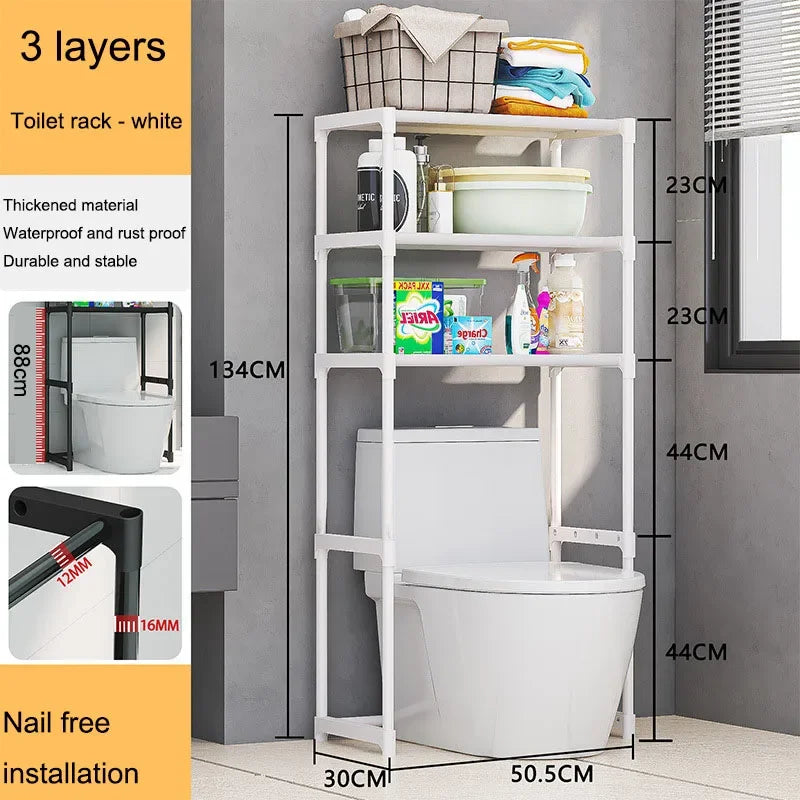 Storage Shelf For Bathroom Space Washing Machine Rack Saver Over Toilet Rack For Bathroom Floor Home Organizer Clearance Sale