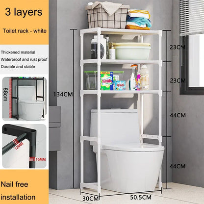 Storage Shelf For Bathroom Space Washing Machine Rack Saver Over Toilet Rack For Bathroom Floor Home Organizer Clearance Sale