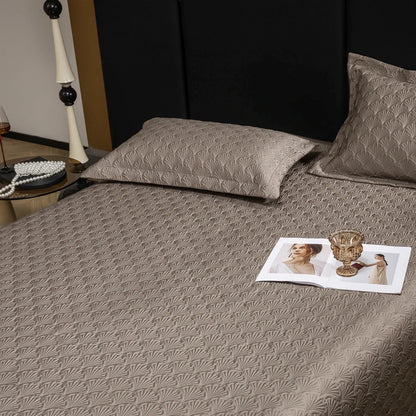 3Pcs Luxury Lyocell Cotton Soft Silky Embossing Quilted Bedspread, Bed Cover, Mattress Topper Coverlet, Bed Sheet, Pillowcases