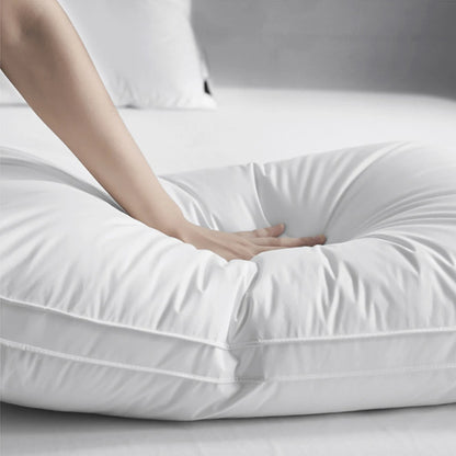 Liv-Esthete 2024 Winter White 100% Goose Down Pillow Gift Down-proof Queen King 100% Cotton Neck Protection Sleep Bed Pillows