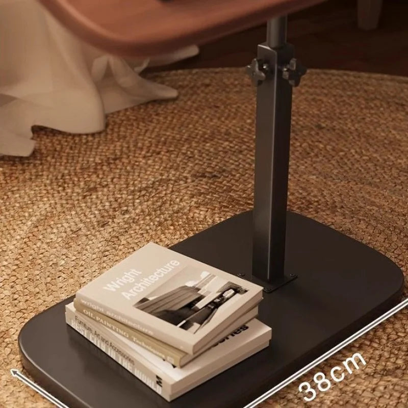Adjustable Height Swivel Side Table - Mobile Sofa End Table Rolling Coffee Table for Living Room Bedroom Dorm