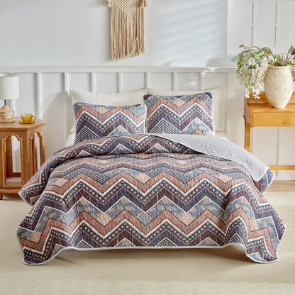 2026 Quilted Bedspread Set Microfiber Bed Cover+Pillowcase Floral Geometric Print Patchwork Summer Quilt Full King Drop Shipping
