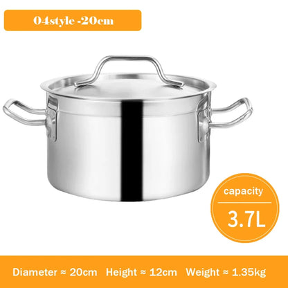 2.7/3.7L Stainless Steel Multipurpose Pot Double Ear Compound Bottom Sauce Stew Pan Baking Milk  Home Kitchen Cooking Pot