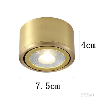 Living Room Background Wall LED Tube Light Adjustable Angle Surface Mounted Copper Spotlight Corridor Fitting Room Ceiling Light