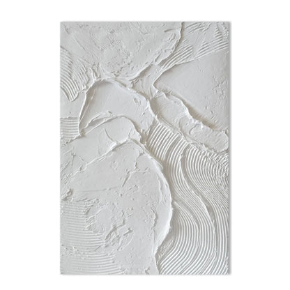 Pure White Textured Abstract Oil Painting Modern Simple And Elegant Wall Picture For Restaurant Framless Home Decoration Piece